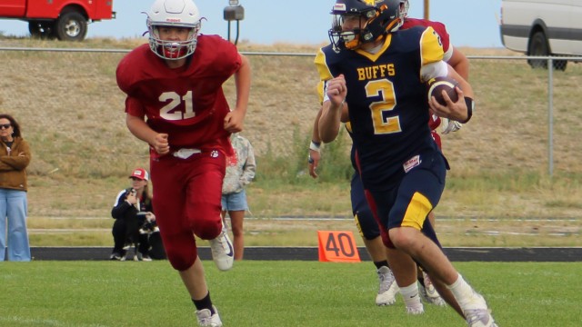 Briston Craft runs the ball in a Lusk matchup Saturday. COURTESY of Myka Baker /GHS yearbook