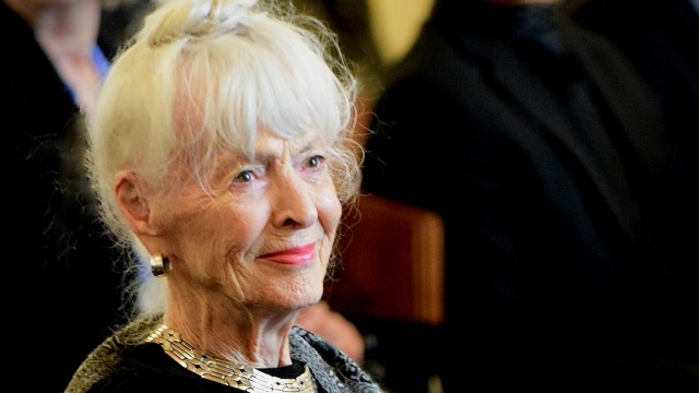Ann Simpson at her husband Al Simpson’s funeral March 31, 2025. Dewey Vanderhoff